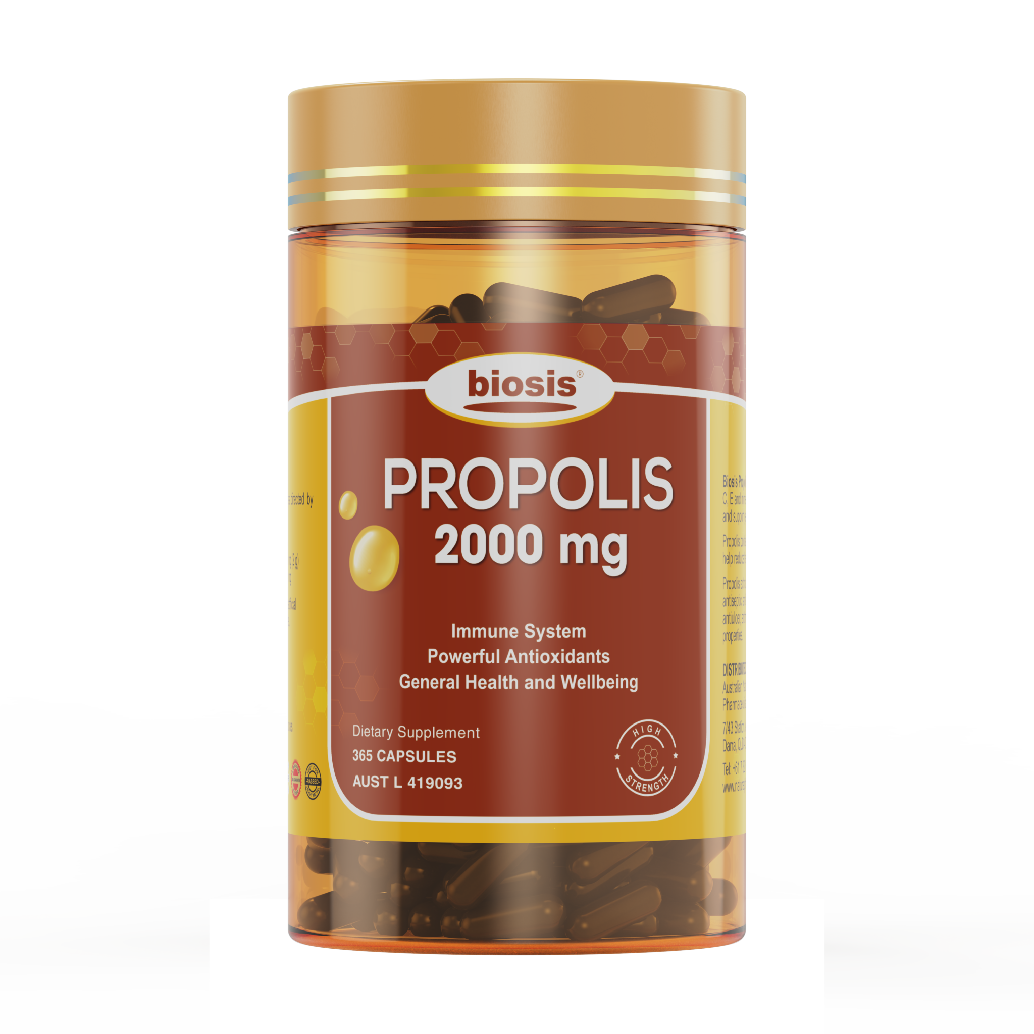 Propolis Chip Biosis Propolis 2000 mg- 365 capsule - Australian Natural Health ...